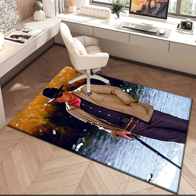 1pc John Wayne with a gun Carpet Rug for Living Room Bedroom Home Sofa Decoration,Kids play Non-slip Floor Mat