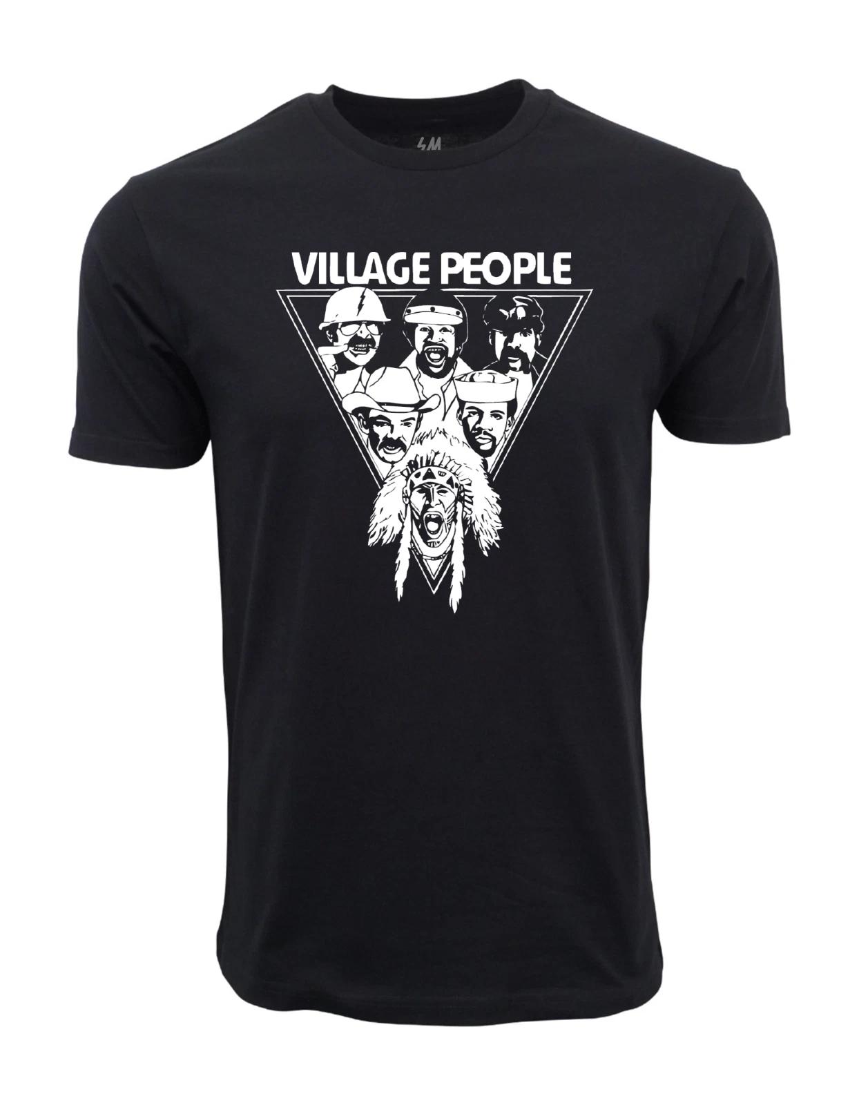Unisex Adult Casual Graphic Village People Graphic T Shirt T-Shirt L