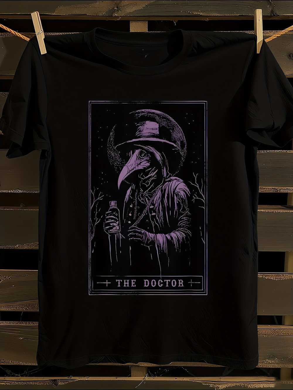 Gothic Plague Doctor Card T-Shirt S