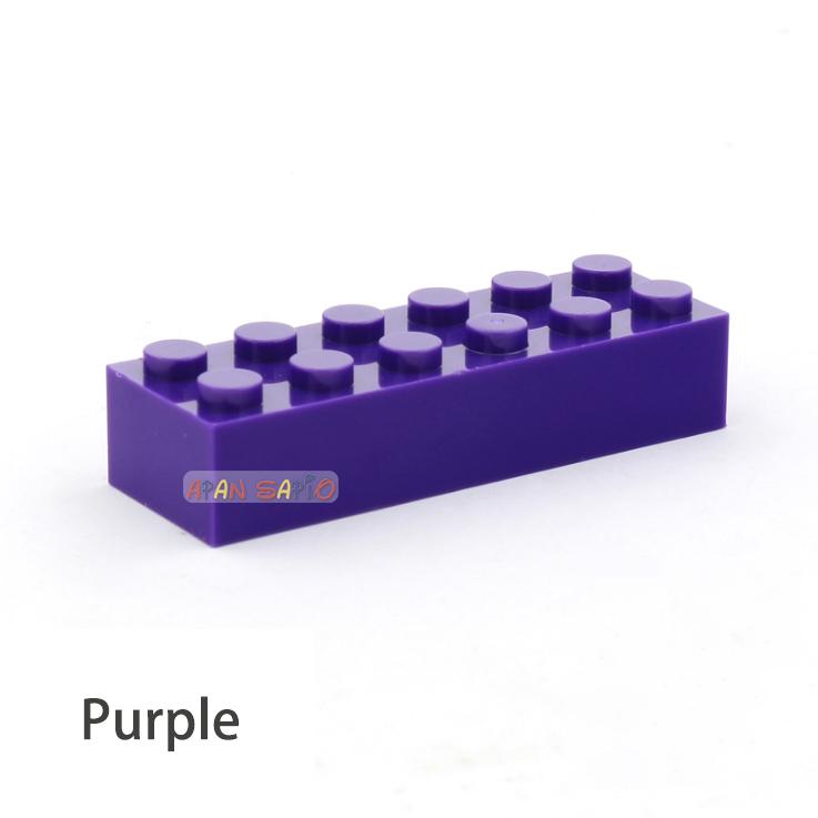 100 pièces 2x6 Points Briques de Construction DIY Figures Épaisses Briques Éducatives Créatives Taille Compatible Avec 2456 Jouets en Plastique pour Enfants