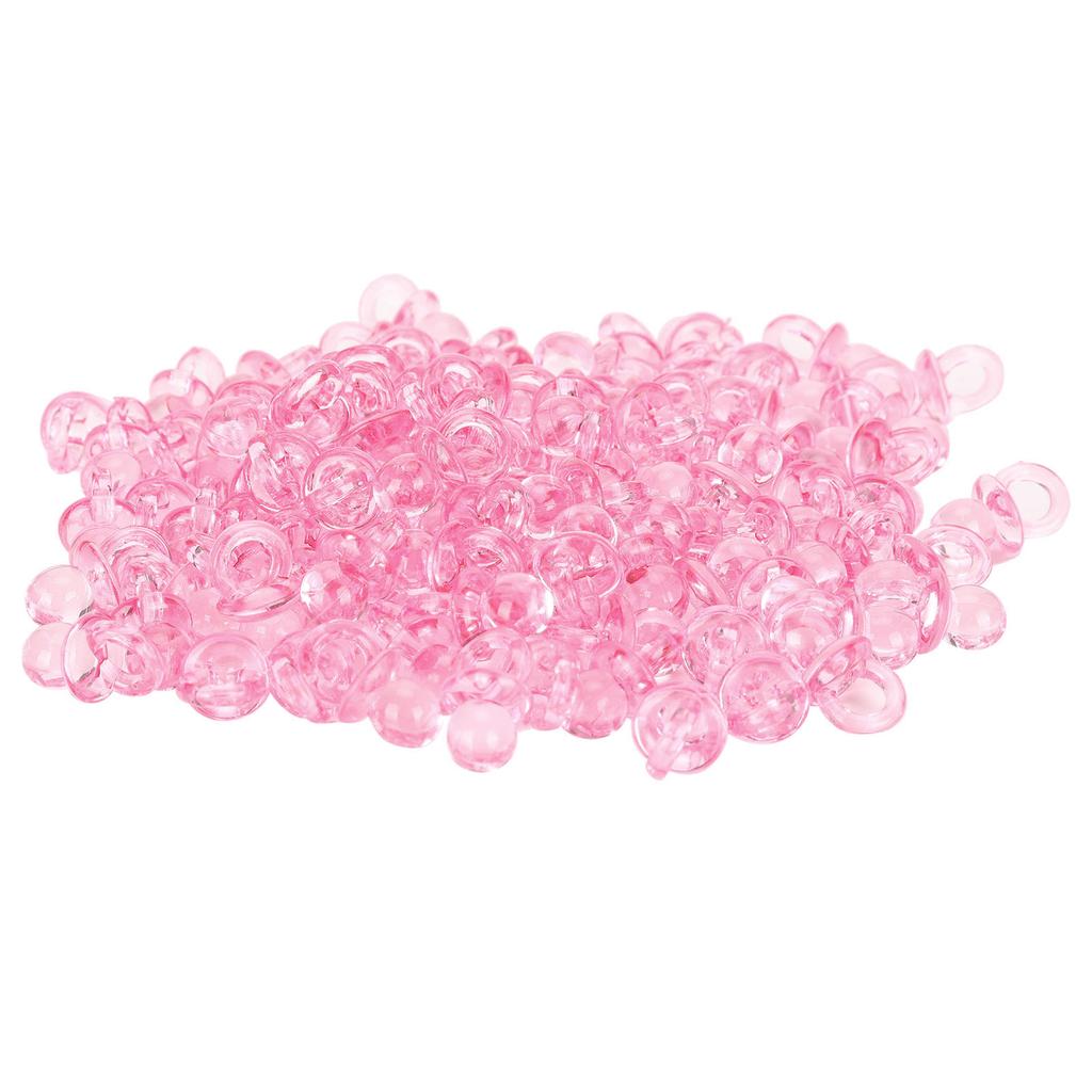200Pcs Acrylic Pacifier Baby Nipples Baptism Birthday Gift Mini Decoration AccessoriesPink