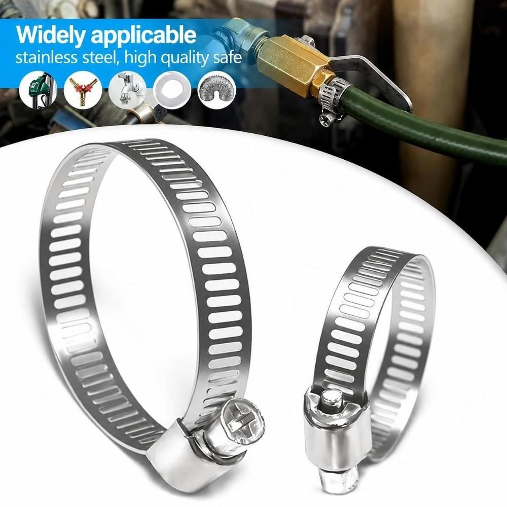304 Stainless Steel 304 Hose Clamp Adjustable Pipe Clamp Hoop Hose Clip Clamp  Hose Connection
