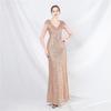 New A-shaped Pendulum Dress Skirt Craft Beaded Sequined Long A-shaped Evening Dress
