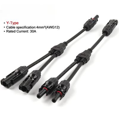 2Y 3Y 4Y PV Connector Parallel Connection Solar System PV Y Type Branch Adapter Solars Panel Cable Connector With 1000V 30A