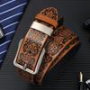 Men'S Embossed Punched Belt, Belt Pu Pin Buckle, Belt Alloy Buckle, All-Season Belt