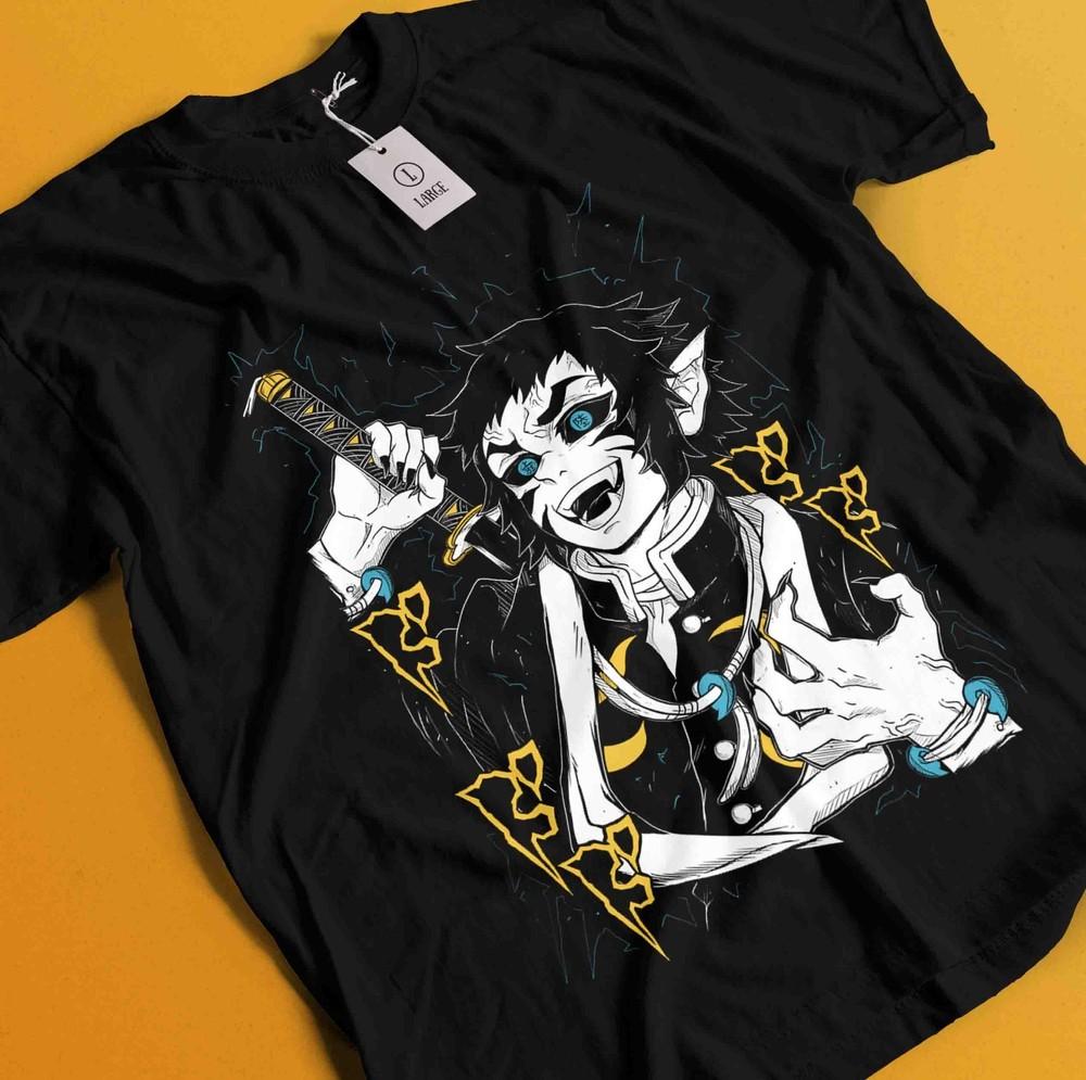 

Demon Slayer Shirt Kaigaku Tshirt Zenitsu T-Shirt Muzan Doma Tee Tanjiro Nezuko 4XL