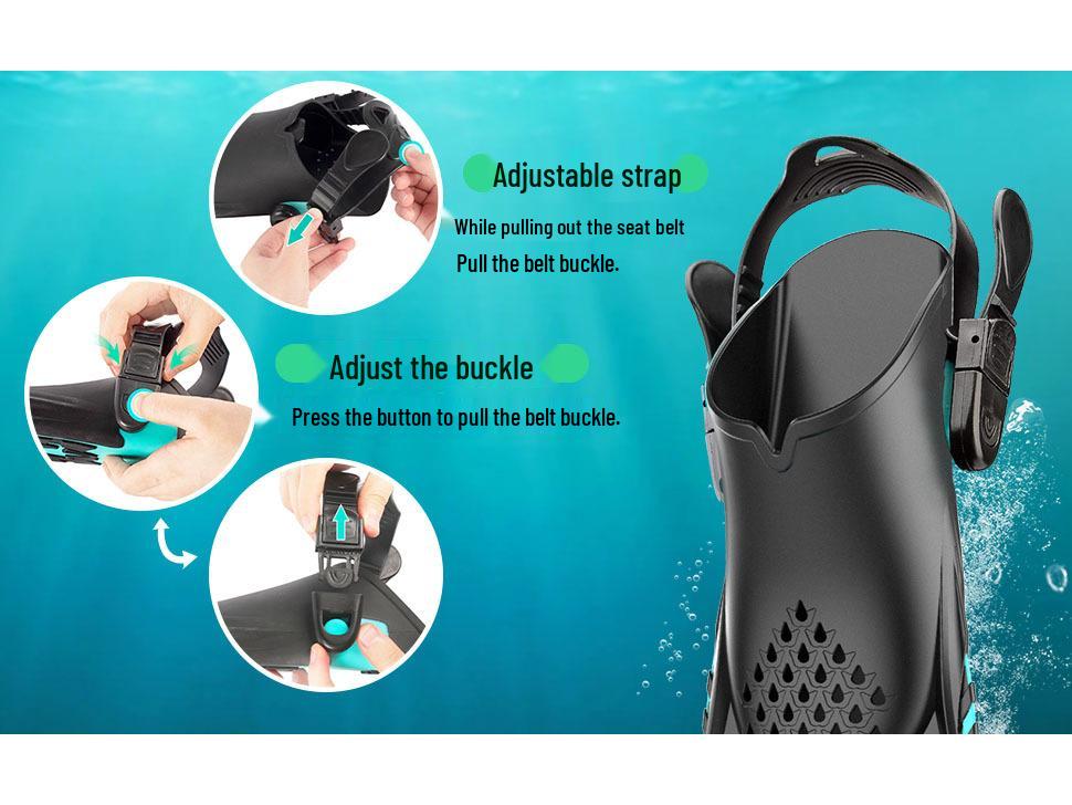 Adjustable Silicone Diving Fins for Men & Women - Professional Freestyle Training Frog Fins