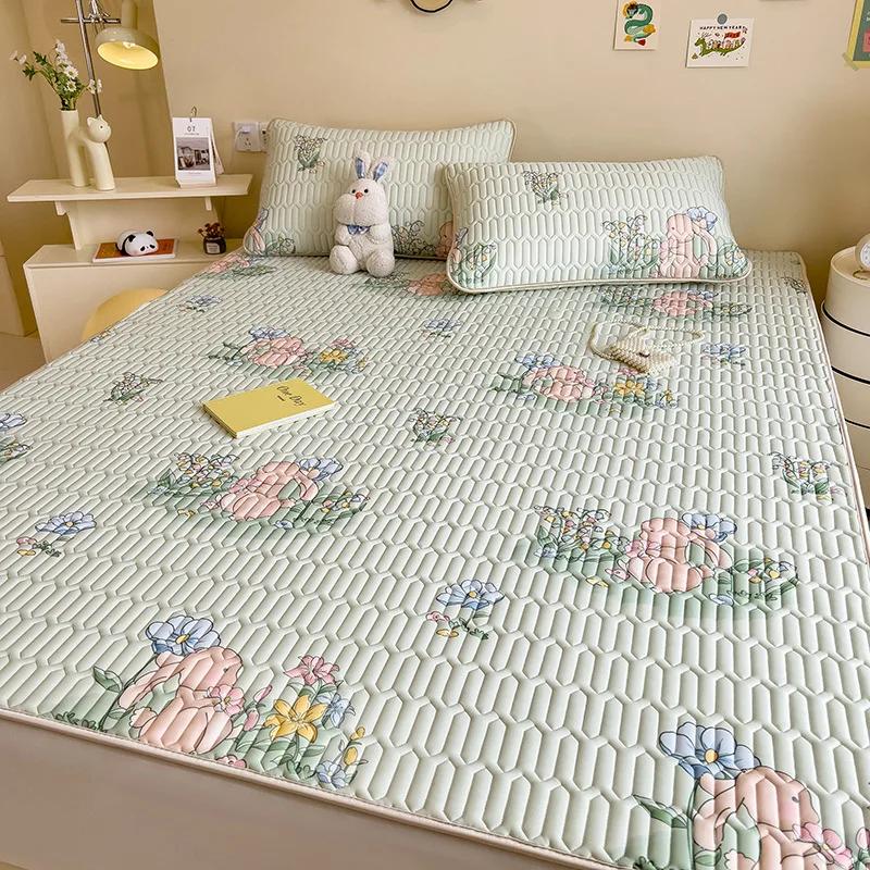 Summer Thailand Thickened Latex Cool Mat Three Piece Set, Washable, Fresh Ice Silk Air Conditioning Soft Mat Gift Wholesale