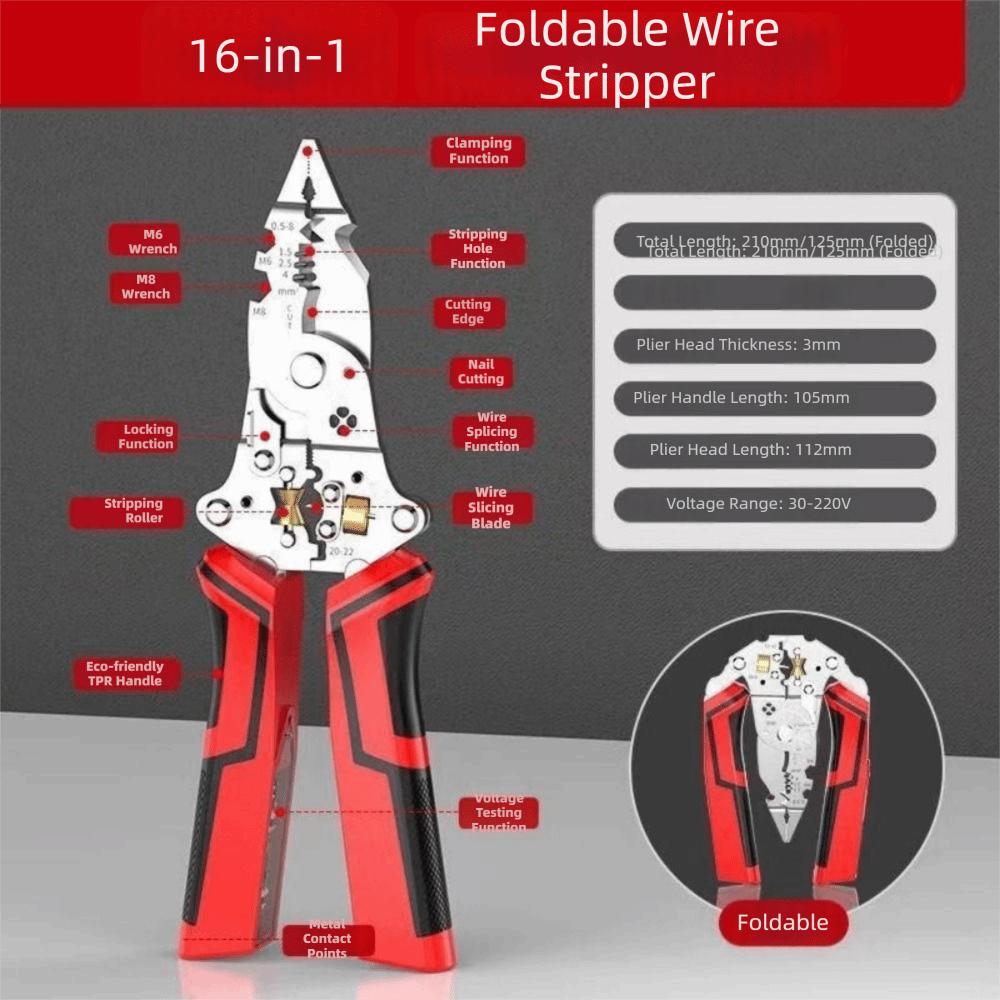 Rechargeable Wire Stripping Pliers Foldable Electrician Pliers Electrician Tool