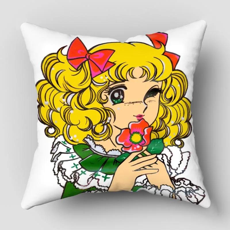 Candy New Anime Pillow Cover Bedroom Home Office Decorative Pillowcase Square Zipper Pillow Cases Satin Fabric No Fade 10.16WJY