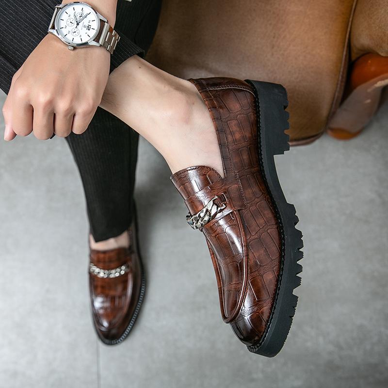 Leather Elegantes Men's Business Shoes New Platform Casual Shoes Men Handmade Mens Slip On Shoes Classic Men Shoes Dress Shoes