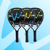 Professional Padel Racket Adults Carbon Fiber Frame Hard Stiffness Lightweight Training Racquet Blue Green Yellow