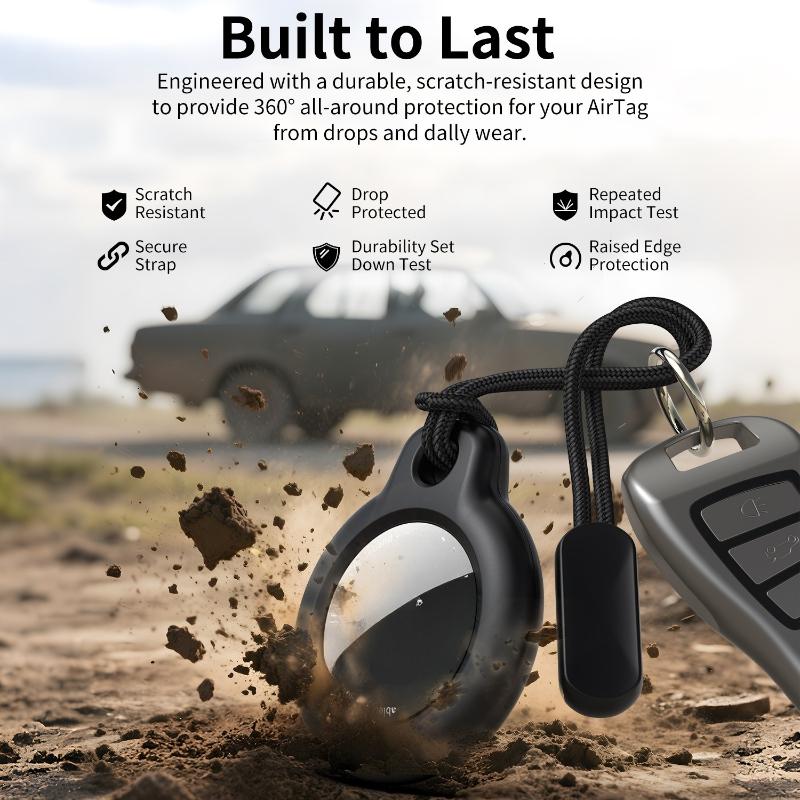 2Pcs Case For Apple Airtags Locator with Strap Protective Cover Anti-Lost Keychain Case for Airtag Holder Tracker Keys Bags Luggage