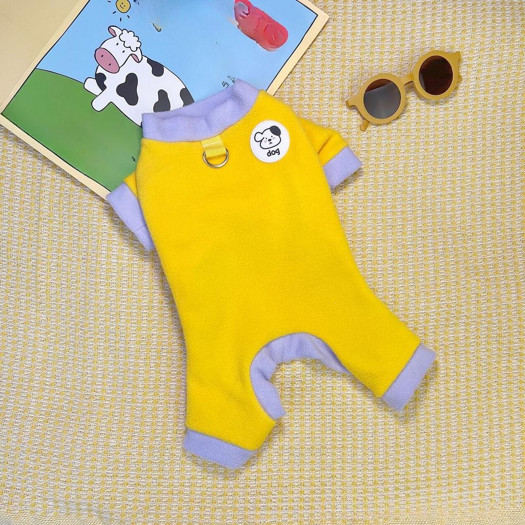 Dog Four-legged Coat - Autumn/Winter Edition with Thick Padding and Contrasting Colors - for Outdoor Use - Pet Cat Clothing