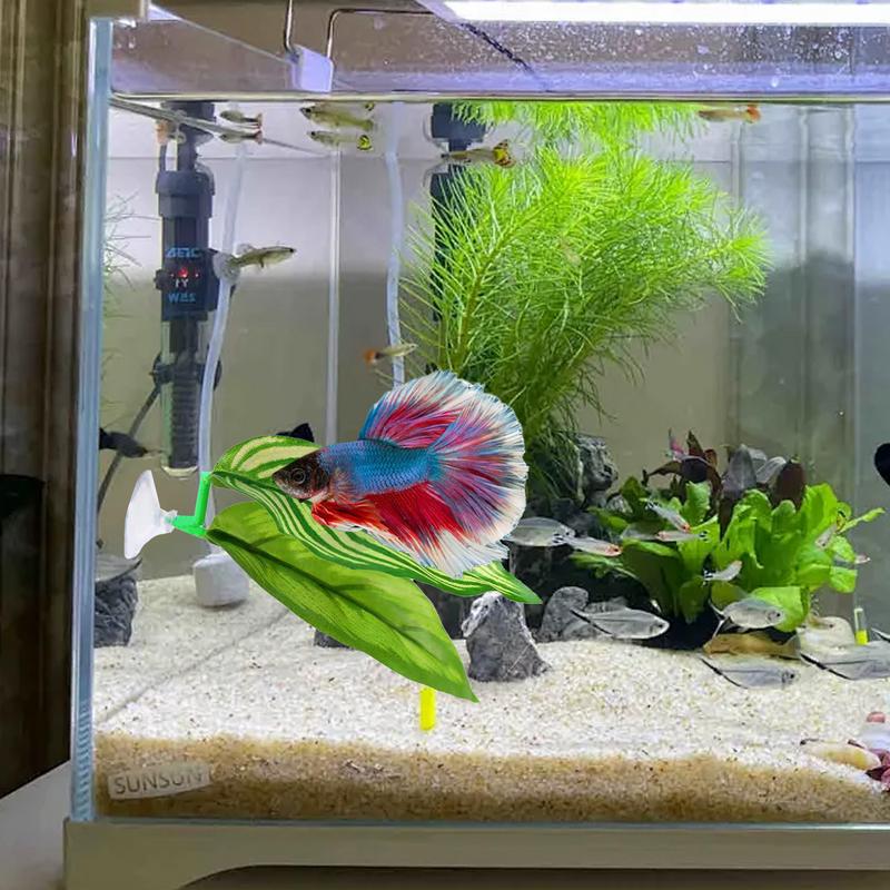 Hamac Feuille de Betta Décoratif Aquarium Habitat pour Poissons Lot de 5 Décoration d'Aquarium Habitat pour la Reproduction le Repos Lit de Sommeil pour Guppy
