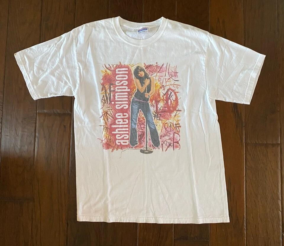 Ashlee Simpson White T-Shirt Cotton Full Size Unisex S-5XL XXXL