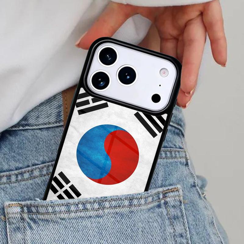 South Korea Flag Phone Case for iPhone 17ProMax 12 13 14 15 16e 17 Pro Max Plus Air Cover