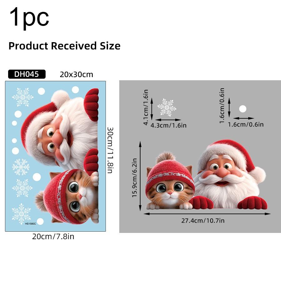 

1pc Santa Claus Glass Sticker Removable Static Cling Decoration for Living Room Entrance Corridor Door Window Clings Decoration