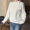 Navava Soft Scarf Turtleneck Rib Long Sleeve Knit Nk2726