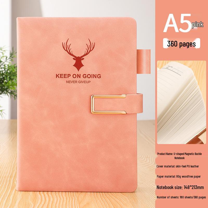 A5 Sheepskin Leather Business Notebook – Thick, Soft Cover for Meetings & Records
