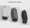 Men's Summer Ice Silk Long Sleeve Black & Gray Casual Shirt - Wrinkle-Free, Loose Fit