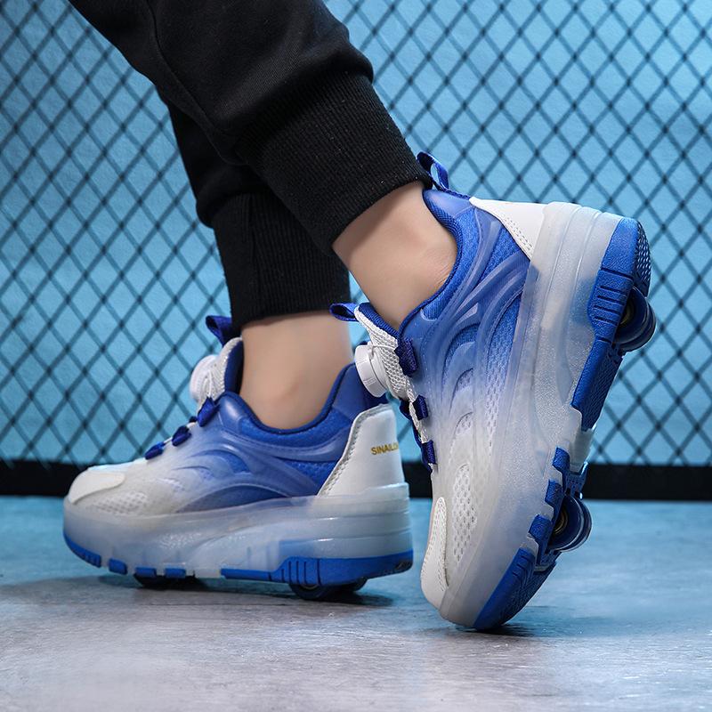 Runaway Shoes Children 6-12 Years Old Skates Girls Double Wheel Shoes Can Be Accepted Boys Luminous Roller Skates