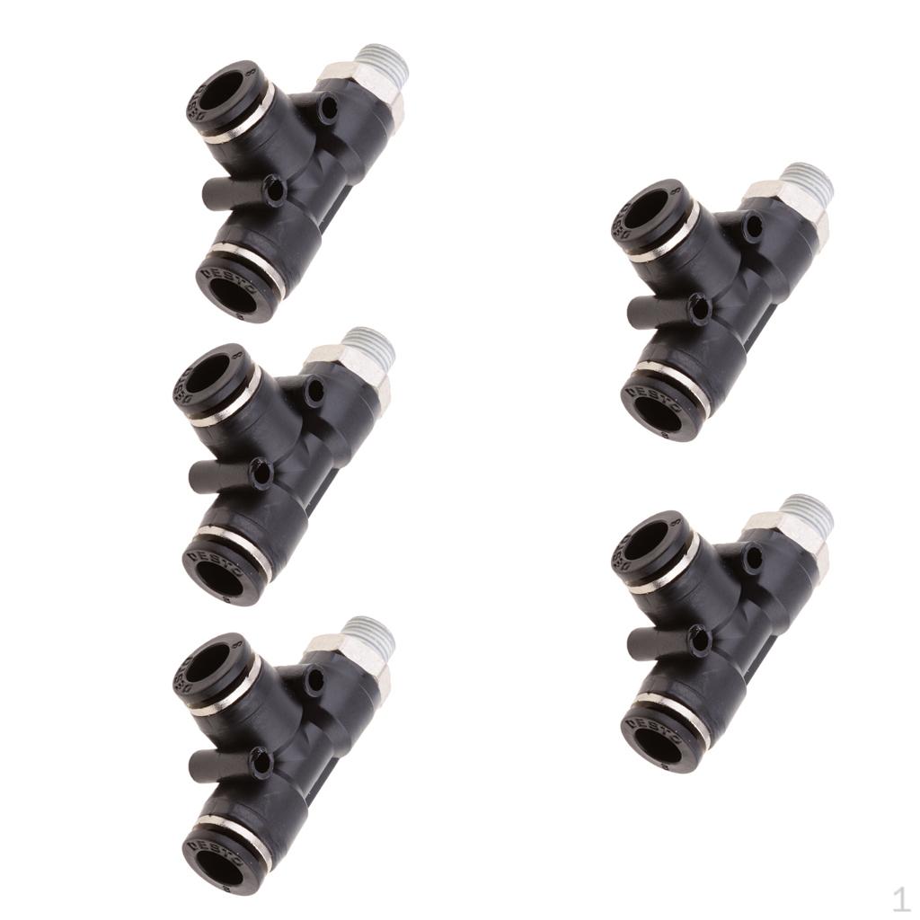 5 Pieces Hose Tube Female Thread Stud Push Pneumatic Fitting 4mm 6mm 8mm