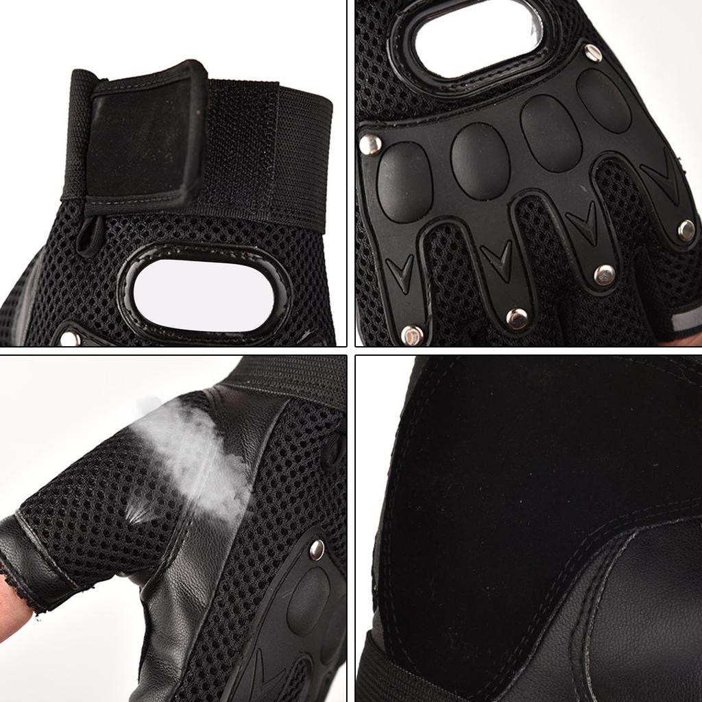 Knuckles Protective Motorcycle Gloves Half Finger Cycling Gloves Breathable Shock Absorption Gloves Accessories