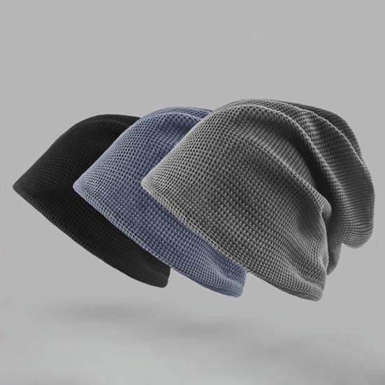 Heren Dames Lente Herfst Stapelmuts Effen Kleur Zonder Rand Hoge Elasticiteit Gebreide Muts Modieuze Accessoires