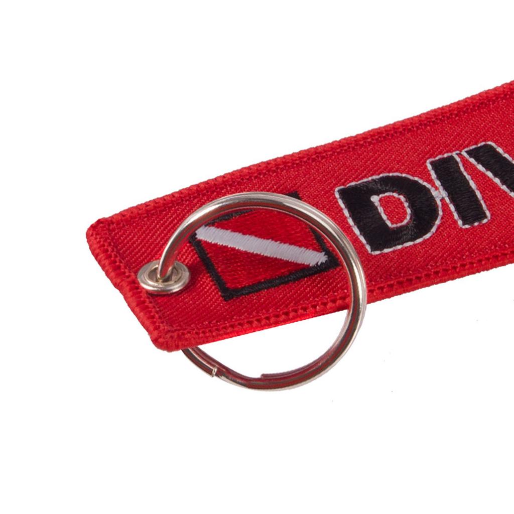 Polyester Embroidered Diver Keychain Lightweight Key Holder Accessories for Scuba Enthusiasts and Outdoor Adventures