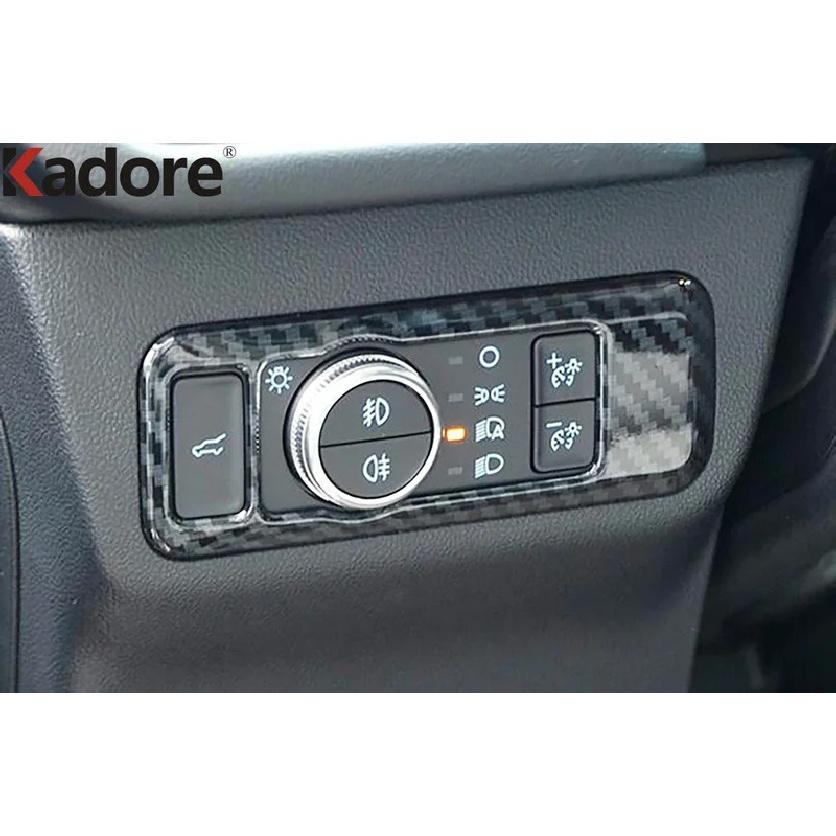 For Ford Kuga Escape -  2024 Carbon Fiber Car Head Light Lamp Switch Button Panel Cover Trim Interior Accessories