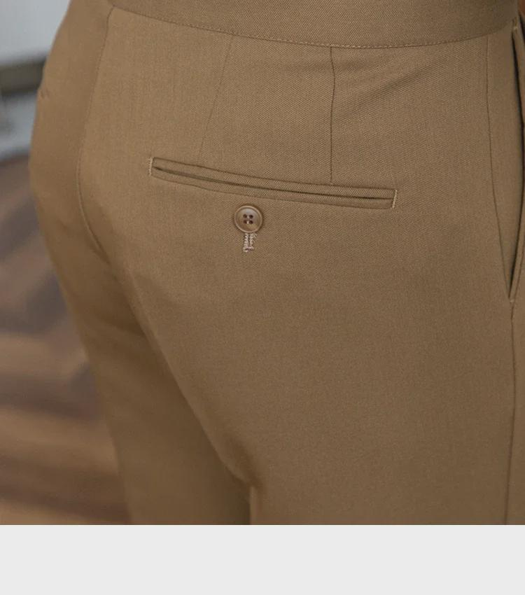 British Men's Casual Retro Anti-Wrinkle Nine-Point Trousers