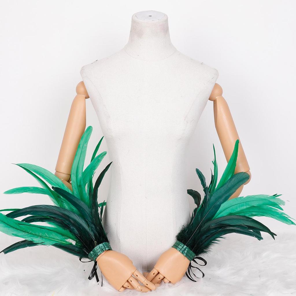 Large Feather Bracelet Cuffs for Halloween & Christmas Costumes