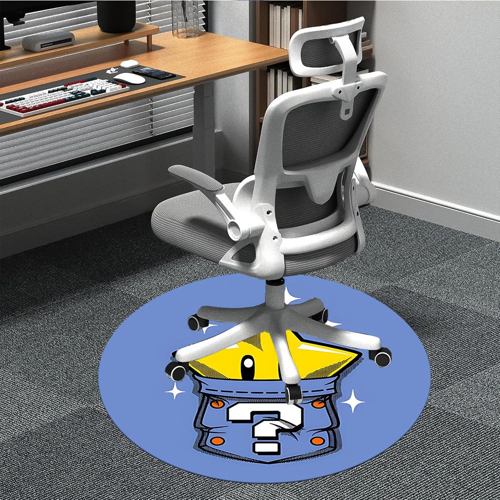 

1pc Mario Star Bot Office Round Area Rug, Indoor Mat Suitable For Office,Bedroom Living Room Home Decor, Room Deco a0926035 80cm by 80cm