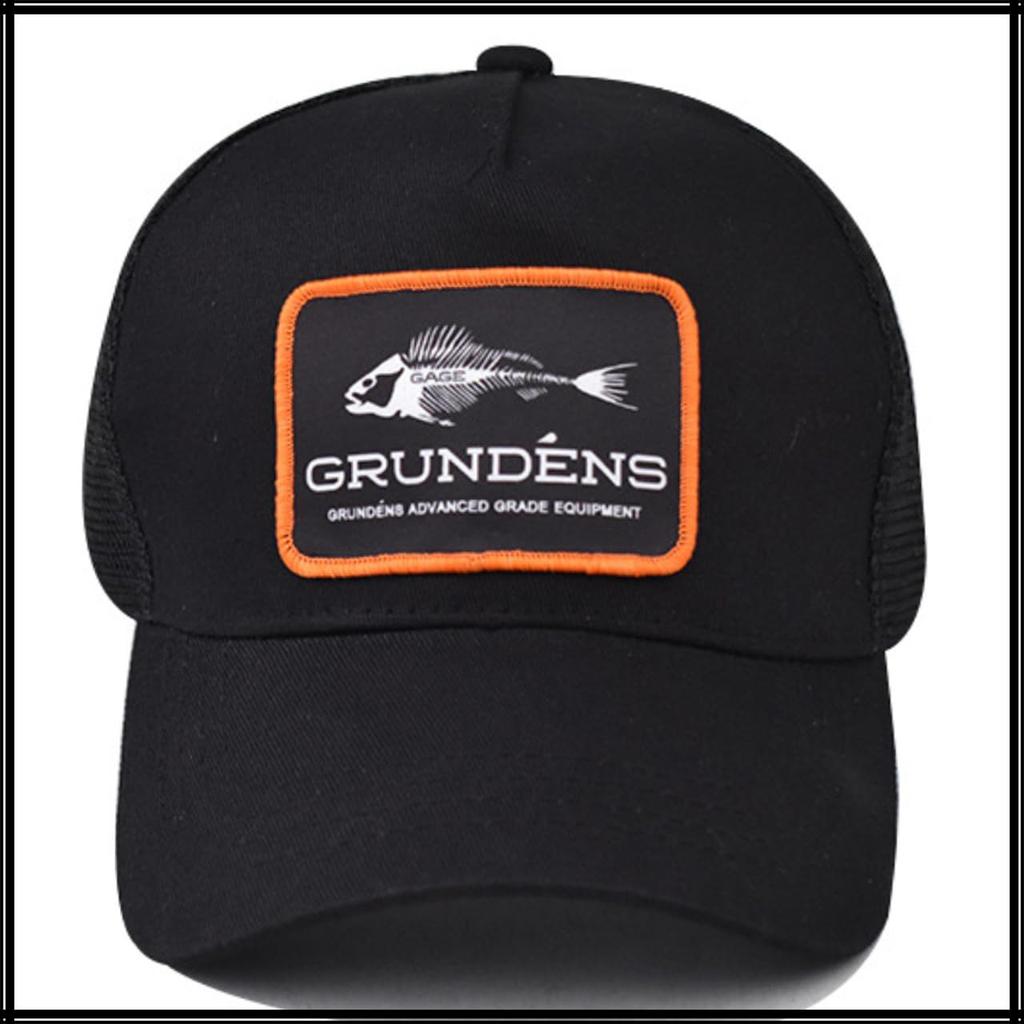 Baseball CZA436 [White Fang] Hat, Cap, Cap, Embroidered, Mesh, Fish, Outdoor, Stylish, Men's, Women's, (Black)