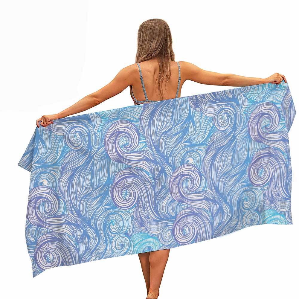 Colourful Japanese Style Waves Microfiber Beach Towel Portable Quick Fast Dry Sand Outdoor Travel Swim Yoga Mat Absorbent Towel