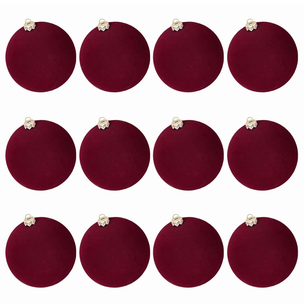 Vibrant 12pcs Flocking Round Decorative Balls for Festive Occasions
