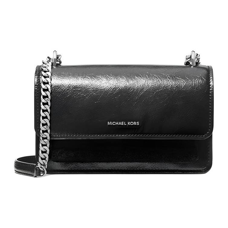 

Michael Kors MK Claire Logo Design Snap Closure Leather Shoulder Bag Women shoulder bag Black 30F4SC7L3O-BLACK Basic Set (Bag+Dust Bag)