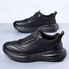 Fashion Men Sneakers Shoes for Men Lace Up Black Lightweigth Leather Casual Shoes Male Flats Non-slip Footwear Men Tenis Masculino
