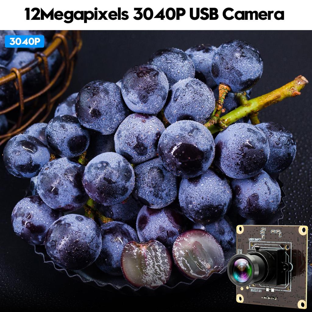 ELP 120FPS USB Camera 12MP 4K Golf Swing Camera with 25mm Narrow Field of View M12 for Industrial Raspberry Mac OS Module, High-Speed Lens, Computers,