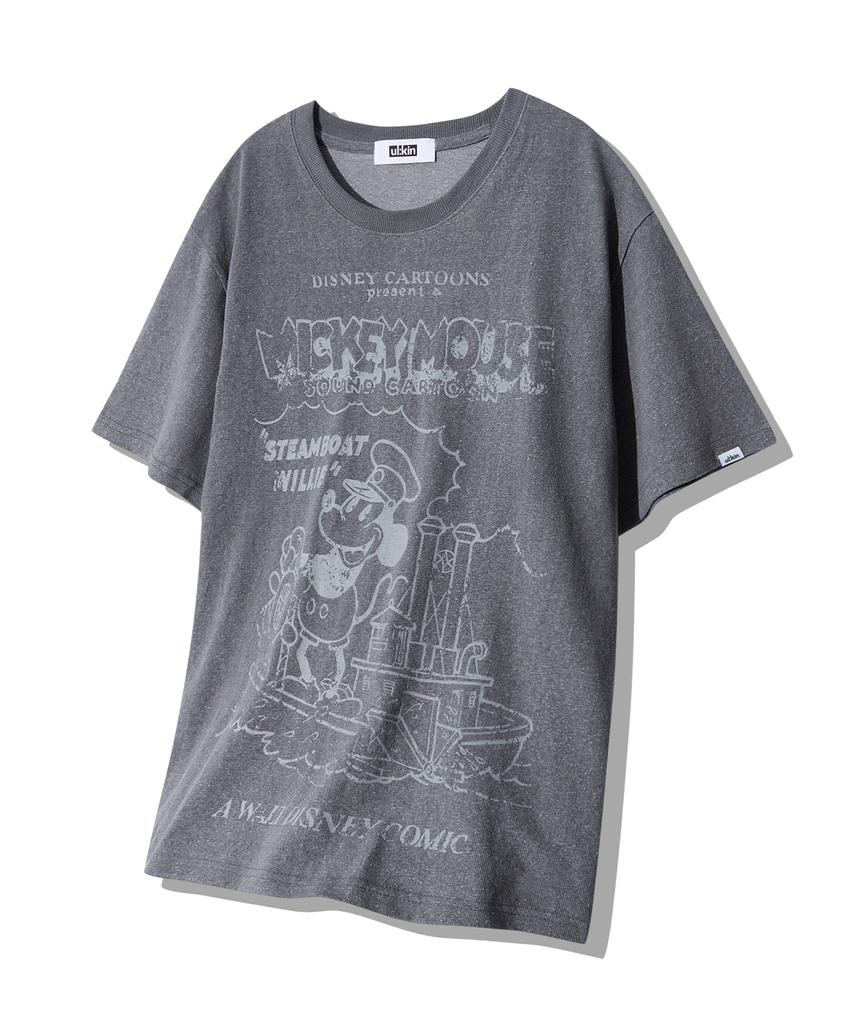 ULKIN [Disney] Voyager Pigment Oversized Short Sleeve T-Shirt_Charcoal