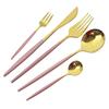 Gold Cutlery Set Knives Dessert Cake Fork Tea Spoons Dinnerware Stainless Steel Dinner Silverware Kitchen Flatware Tableware Set