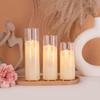 Glass-Covered LED Flameless Candles with Wavy Top Set