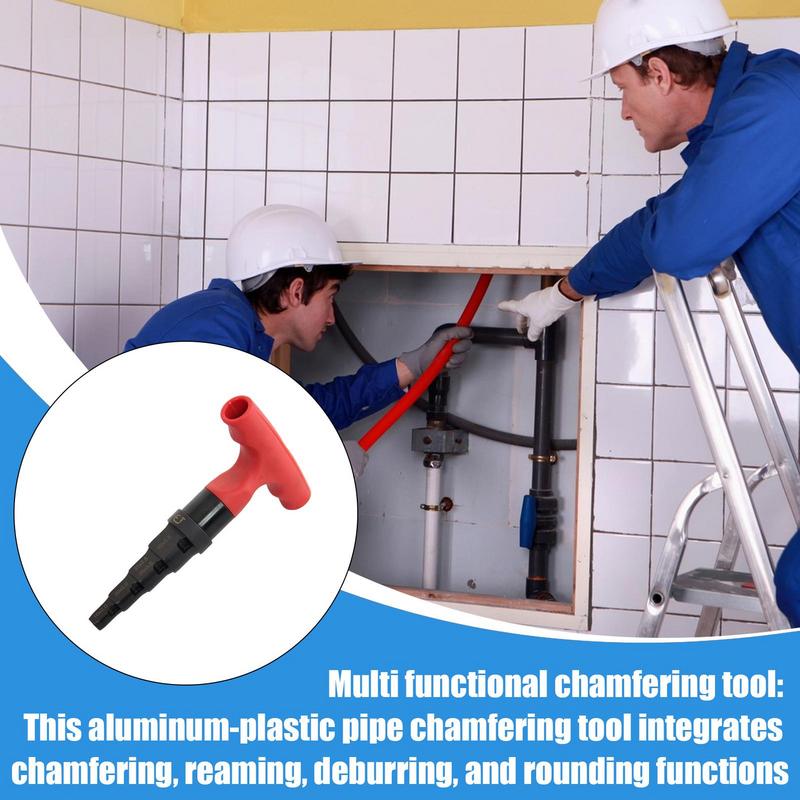 Deburring Tool Pipe Reamer Tool 4-in-1 Multi-layer Ratchet Swivel Calibration Reamer Fit 0.6-1.25in For Metal Industrial
