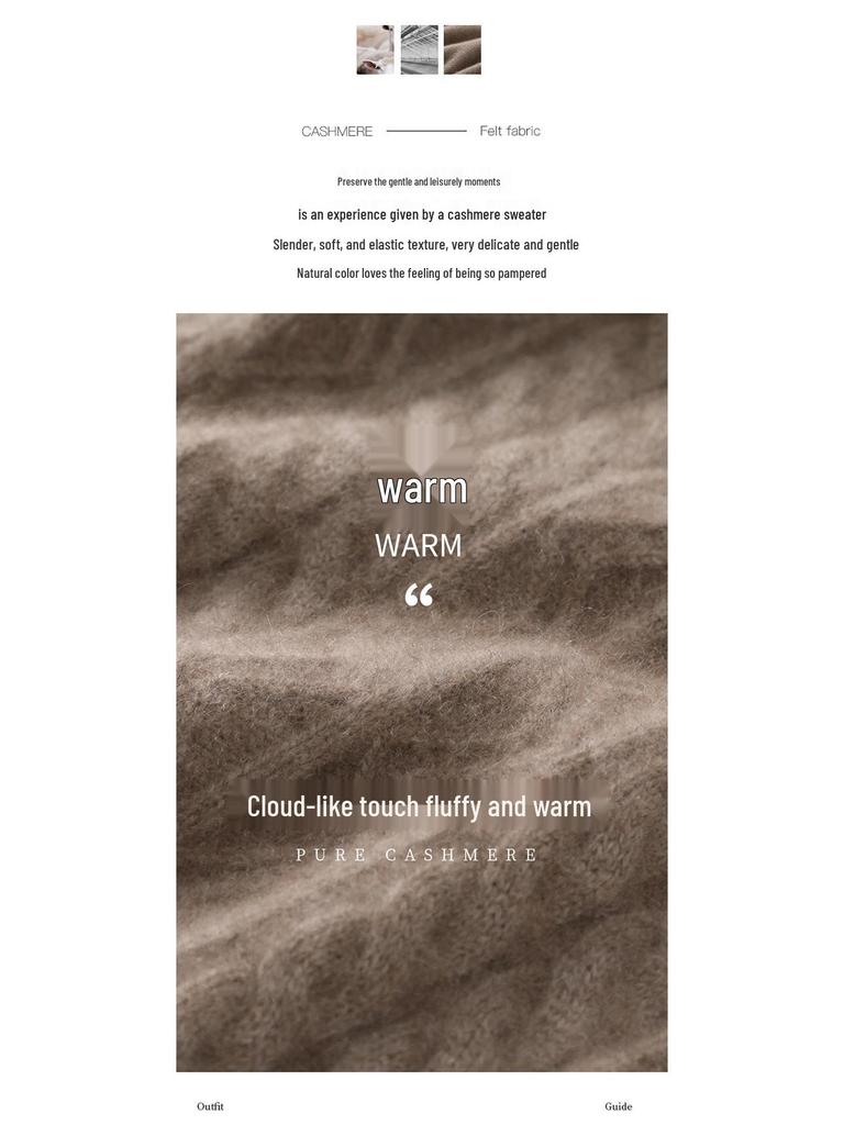 Women's Cashmere Half-High Neck Sweater, Autumn/Winter 2025, Seven-Needle Cable Knit, Loose Fit, Versatile Pullover.