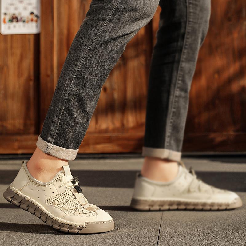 Summer Men's Mesh Shoes Breathable Hollow Outdoor Sneakers Men's Non-Slip Shoes