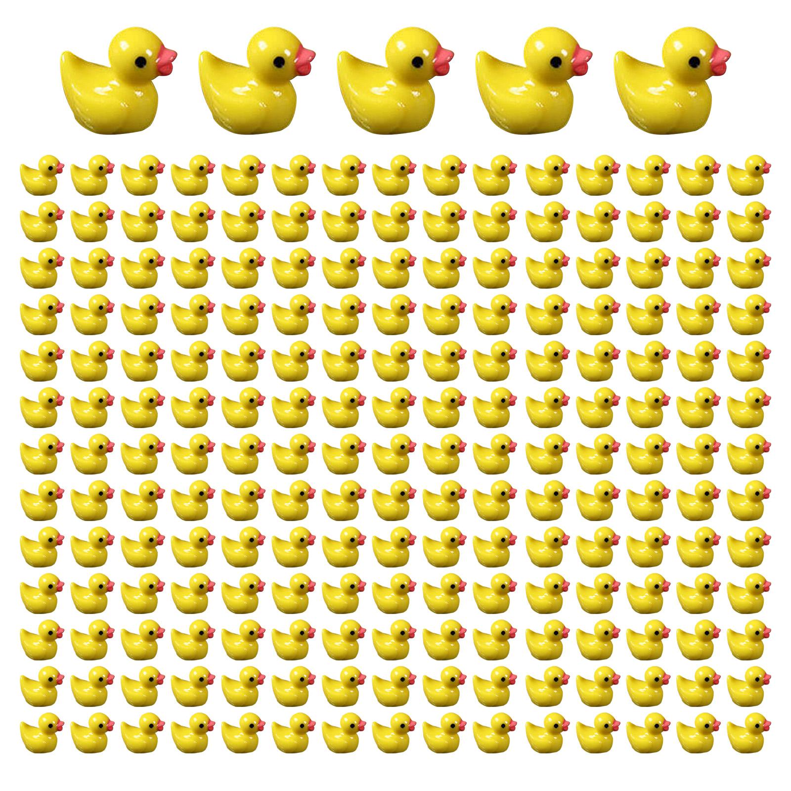 

100 шт. милые мини-утки из смолы, украшение, крошечная утка, микро-ландшафт, кукольный домик, украшение, уличная светящаяся мини-статуя, украшение