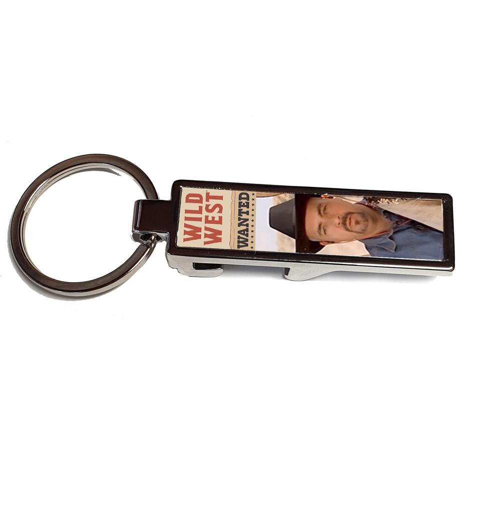 Porte-clés décapsuleur Keychain métal - Tonton Cowboy Wanted