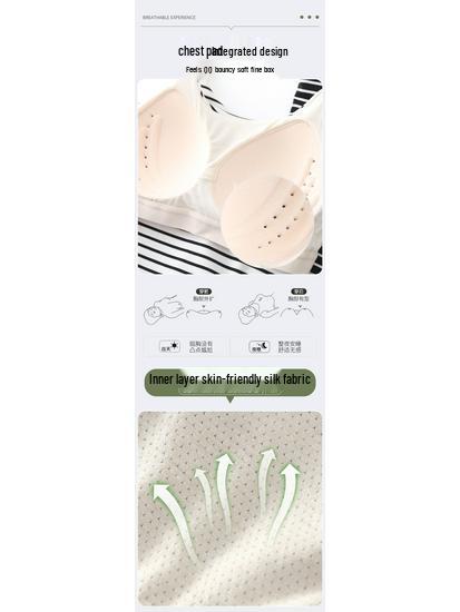 Women's Sling Vest with Chest Pad - Thin Strap, Conceals Underarm, Versatile Short Style for Spring/Summer.