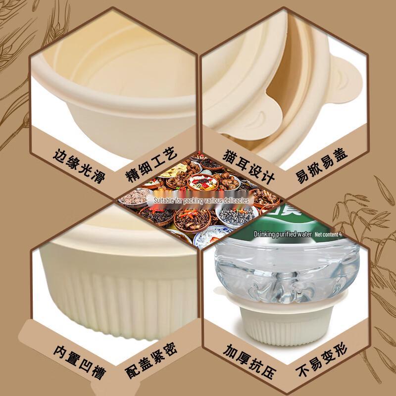 Biodegradable Corn Starch Disposable Round Food Containers